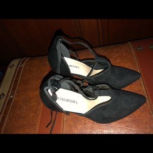 Just fab black suede heels